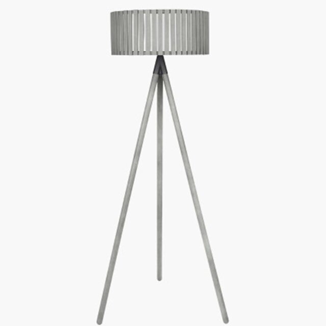 Grey Wash Wood Floor Lamp - Barker & Stonehouse