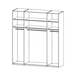 Kacey 4 Door Wardrobe 2 Glass Doors H223Cm, Grey Wood - Barker & Stonehouse - thumbnail 4