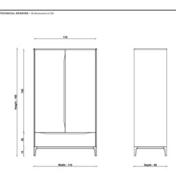 Ercol Rimini 2 Door Wardrobe, Neutral Oak - Barker & Stonehouse - thumbnail 5