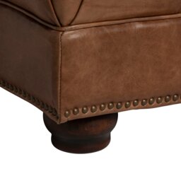 Taunton Footstool, Brown Leather - Barker & Stonehouse - thumbnail 5