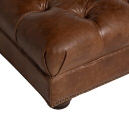 Taunton Footstool, Brown Leather - Barker & Stonehouse - thumbnail 3
