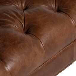 Taunton Footstool, Brown Leather - Barker & Stonehouse - thumbnail 4