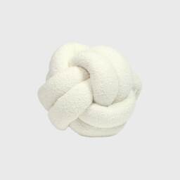 Boucle Knot Cushion, Round, Neutral Polyester - Barker & Stonehouse