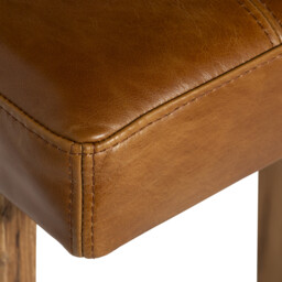 Caledon Bar Bar Stool - Leather L05 41x40x77cm, Brown Oak - Barker & Stonehouse - thumbnail 3