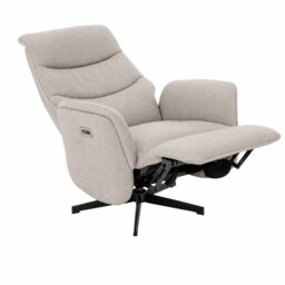 Uxbridge Electric Recliner Chair With Battery, Grey Leather - Barker & Stonehouse - thumbnail 2