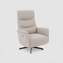Uxbridge Electric Recliner Chair With Battery, Grey Leather - Barker & Stonehouse