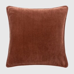 Rust Chenille Piped Cushion, Square, Brown Polyester - Barker & Stonehouse - thumbnail 1