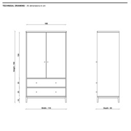 Ercol Salina 2 Door Wardrobe, Neutral Wood - Barker & Stonehouse - thumbnail 6