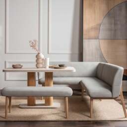 Harbour Dining Corner Set Right, Neutral Stone Effect - Barker & Stonehouse