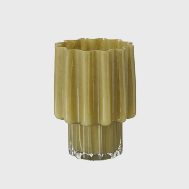 Scalloped Glass Vase, Green - Barker & Stonehouse