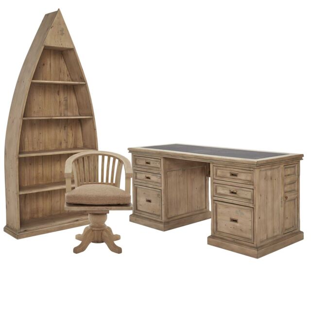 Verberie Reclaimed Wood Office Set, Brown - Barker & Stonehouse - image 1