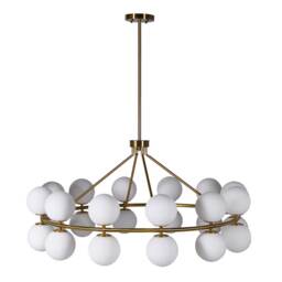 Multi White Globe Chandelier, Gold Glass - Barker & Stonehouse
