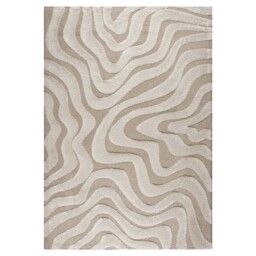Taupe Ripple Rug 160x230cm, Square Polyester - Barker & Stonehouse