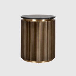 Cyrelle 50Cm End Table, Round, Gold Marble - Barker & Stonehouse