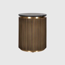 Cyrelle 50cm End Table, Round, Gold Marble - Barker & Stonehouse - thumbnail 2