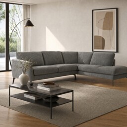 Zanuso Corner Group Chaise Right Corner Sofa, Grey Fabric - Barker & Stonehouse - thumbnail 2