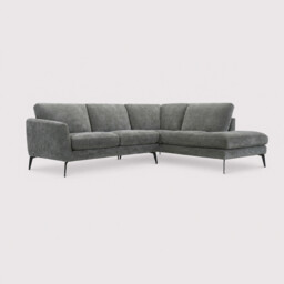 Zanuso Corner Group Chaise Right Corner Sofa, Grey Fabric - Barker & Stonehouse