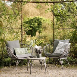 Toulon Bistro Set, Rattan, Grey - Barker & Stonehouse