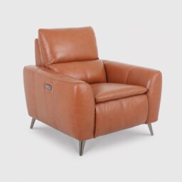 Laurence Power Recliner, Brown Leather - Barker & Stonehouse