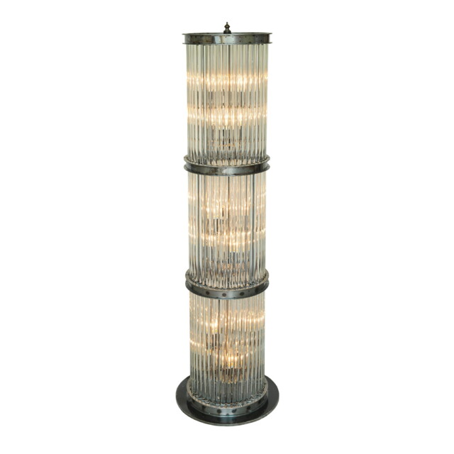 Timothy Oulton Rod Tall Floor Lamp, Round, Gold Glass - Barker & Stonehouse