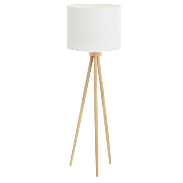 Natural Wood Tripod Floor Lamp, Neutral - Barker & Stonehouse