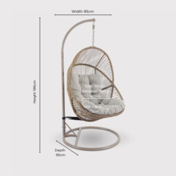 Valbrona Hanging Chair, Rattan, Neutral - Barker & Stonehouse - thumbnail 5