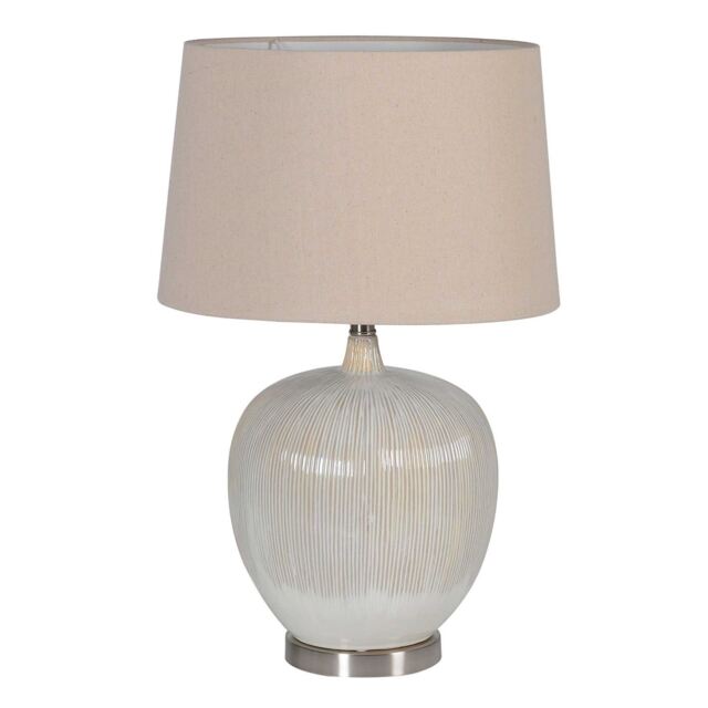 Round Cream Table Lamp Ceramic - Barker & Stonehouse - image 1