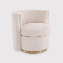 Eichholtz Amanda Lyssa Swivel Armchair Off-White Fabric - Barker & Stonehouse
