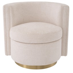 Eichholtz Amanda Lyssa Swivel Armchair Off-White Fabric - Barker & Stonehouse - thumbnail 5