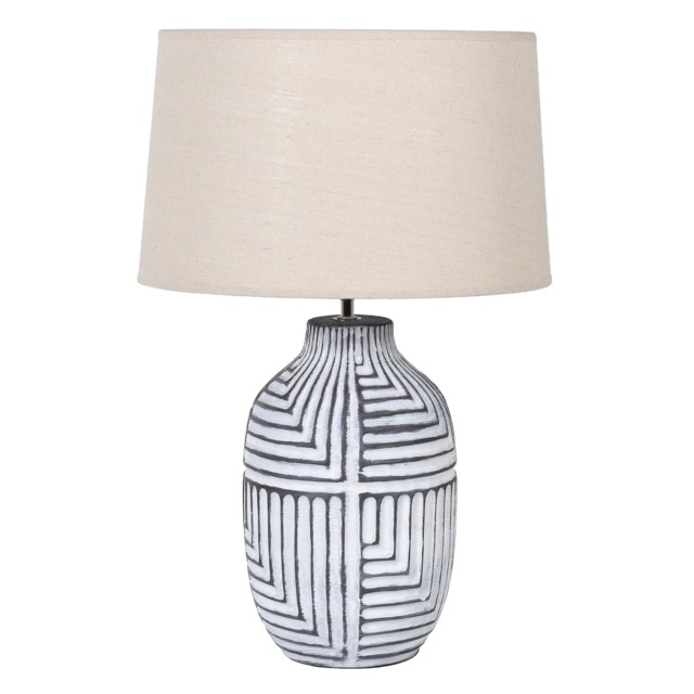 Abstract Table Lamp, White Ceramic - Barker & Stonehouse - image 1