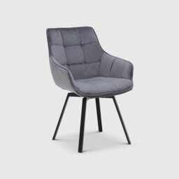 Jasper Leisure Swivel Dining Chair, Grey Velvet - Barker & Stonehouse - thumbnail 2