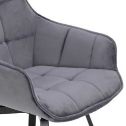 Jasper Leisure Swivel Dining Chair, Grey Velvet - Barker & Stonehouse - thumbnail 6
