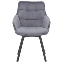 Jasper Leisure Swivel Dining Chair, Grey Velvet - Barker & Stonehouse - thumbnail 4