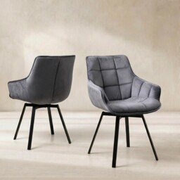 Jasper Leisure Swivel Dining Chair, Grey Velvet - Barker & Stonehouse