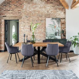 Jasper Leisure Swivel Dining Chair, Grey Velvet - Barker & Stonehouse - thumbnail 3
