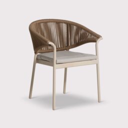 Sydney Garden Rope Back Dining Chair, White - Barker & Stonehouse - thumbnail 2