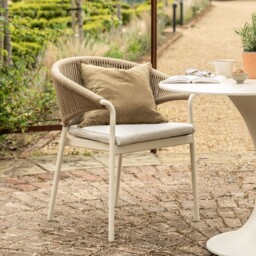 Sydney Garden Rope Back Dining Chair, White - Barker & Stonehouse