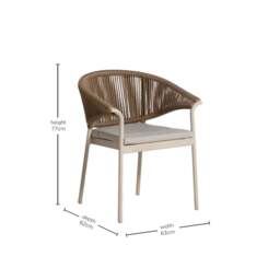 Sydney Garden Rope Back Dining Chair, White - Barker & Stonehouse - thumbnail 5