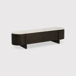Nord Tv Unit-9Mm Ceramic Marble Effect, White - Barker & Stonehouse