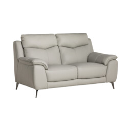 Fiore 2 Seater Sofa, Grey Leather - Barker & Stonehouse - thumbnail 2