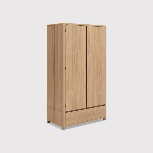 Hadrian 2 Doors 1 Drawer Wardrobe K/D, Neutral Oak - Barker & Stonehouse - image 1
