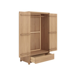 Hadrian 2 Doors 1 Drawer Wardrobe K/D, Neutral Oak - Barker & Stonehouse - thumbnail 4