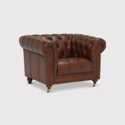 Ullswater Leather Club Armchair, Brown - Barker & Stonehouse - thumbnail 1