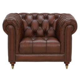 Ullswater Leather Club Armchair, Brown - Barker & Stonehouse - thumbnail 4
