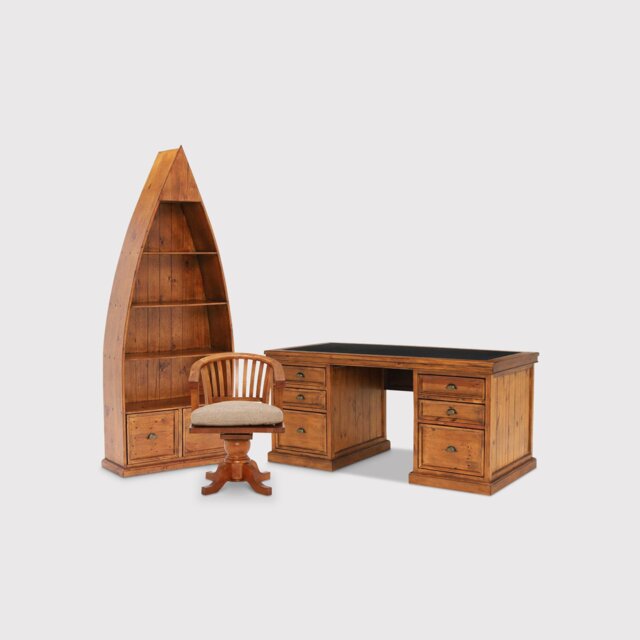 Villiers Reclaimed Wood Office Set, Brown - Barker & Stonehouse - image 1