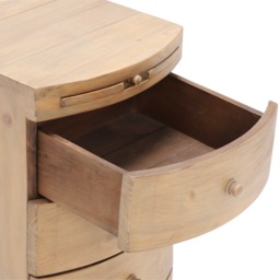 Lewes 3 Drawer Bow Front Bedside Table, Neutral Wood - Barker & Stonehouse - thumbnail 6