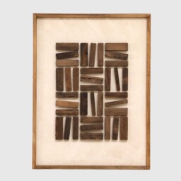 Brown Grid Wall Art (F) 62X4X82Cm Print, Square Wood - Barker & Stonehouse