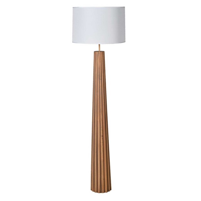 Fluted Wood Floor Lamp, Neutral - Barker & Stonehouse