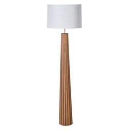 Fluted Wood Floor Lamp, Neutral - Barker & Stonehouse