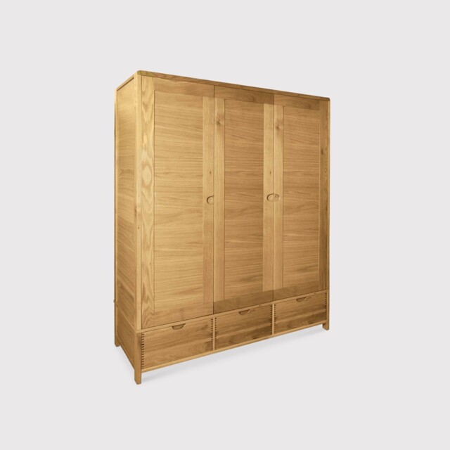 Ercol Bosco 3 Door Wardrobe, Brown Oak - Barker & Stonehouse - image 1